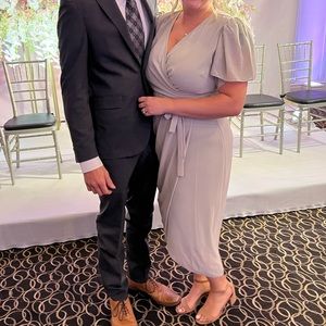 Ivy City Co sage green wrap dress